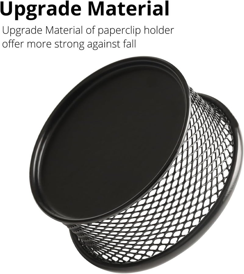 FUCDTEFC Paper Clip Holder, Paperclip Holders for Desk, Mesh Paper Clip Holder for Desk Binder Wire Mesh Bowls, Paper Clip Dispenser Organizer for Holding Small Parts Office Accessories Black 4 Pack - Image 5
